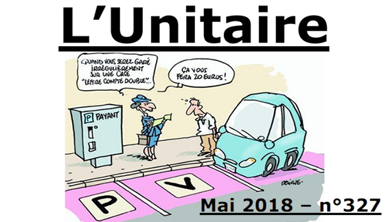 L&rsquo;Unitaire – Mai 2018