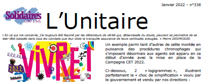 L&rsquo;Unitaire – Janvier 2022