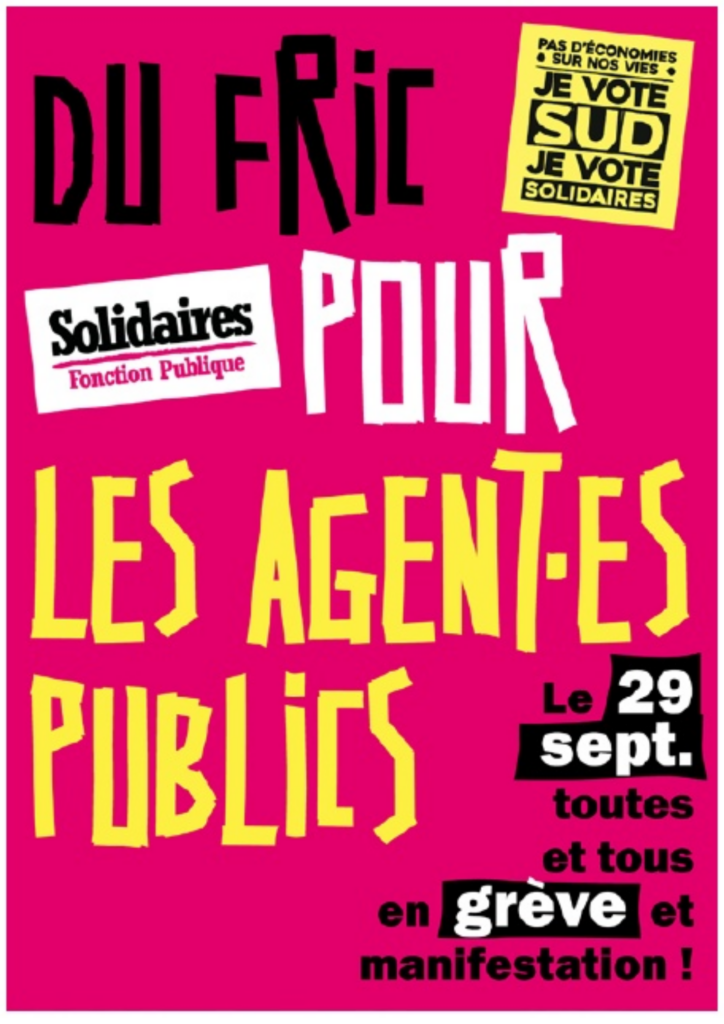 affiche grève 29 septembre 2026 - du fric pour les agents publics !
